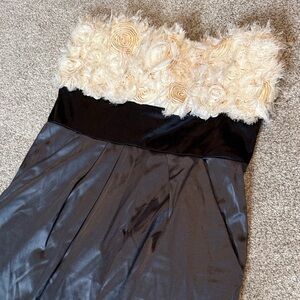 Speechless Cream and Black Strapless Dress